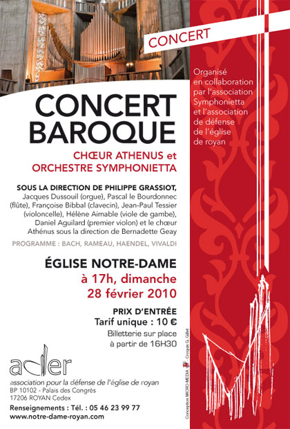 Affiche concert baroque église royan