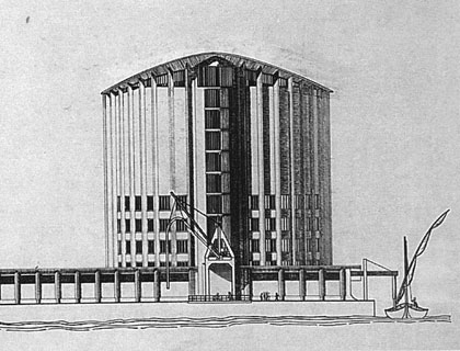 Projet de silo en Egypte (1953). Fonds Laffaillle AN/IF