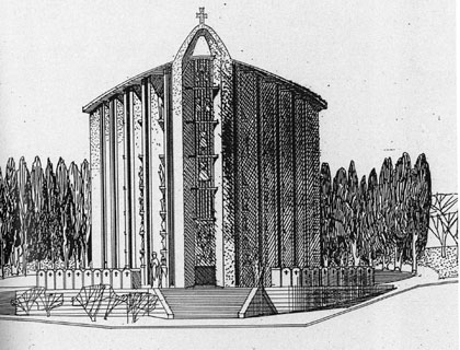 1er projet de Notre-Dame (mars 1954).