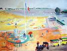 Royan : la plage en été, 1981. Huile sur carton entoilé, 50 x 61cm