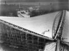 5 : Vue plongeante sur la toiture pendant le chantier. Cliché Duprat. 16 avril 1958. 17,7 x 23,6 cm.Tirage NB.