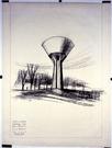 7 : Perspective de la solution V2. 20 janvier 1960. 99 x 75 cm. Fusain sur calque