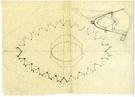 3 : Plan schématique de l'église et plan de situation sur le parvis. 25,5 x 35 cm. Mine de plomb sur papier