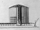 Projet de silo en Egypte (1953). Fonds Laffaillle AN/IF